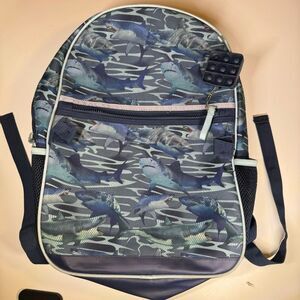 Kids Shark Backpack Boys School Backpack 16 Inch Backpack Blue